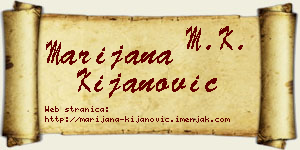 Marijana Kijanović vizit kartica
